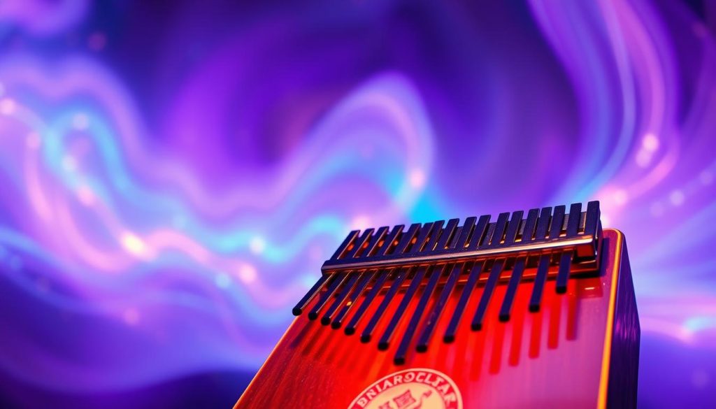 A vibrant, psychedelic effect fills the frame, with shimmering waves of color pulsating and undulating across the image. The foreground features a kalimba, its metallic tines glowing with a warm, ethereal luminescence, as if emanating a mystical energy. The middle ground is awash in a hazy, dreamlike atmosphere, with soft, blurred shapes and textures creating a sense of depth and movement. In the background, a swirling vortex of color and light, with hints of neon hues and abstract patterns, evokes the sensation of a powerful, otherworldly force. The overall scene conveys a transcendent, meditative experience, as if the viewer is immersed in the sonic vibrations of the wah-wah effect. A vibrant, psychedelic effect fills the frame, with shimmering waves of color pulsating and undulating across the image. The foreground features a kalimba, its metallic tines glowing with a warm, ethereal luminescence, as if emanating a mystical energy. The middle ground is awash in a hazy, dreamlike atmosphere, with soft, blurred shapes and textures creating a sense of depth and movement. In the background, a swirling vortex of color and light, with hints of neon hues and abstract patterns, evokes the sensation of a powerful, otherworldly force. The overall scene conveys a transcendent, meditative experience, as if the viewer is immersed in the sonic vibrations of the wah-wah effect.